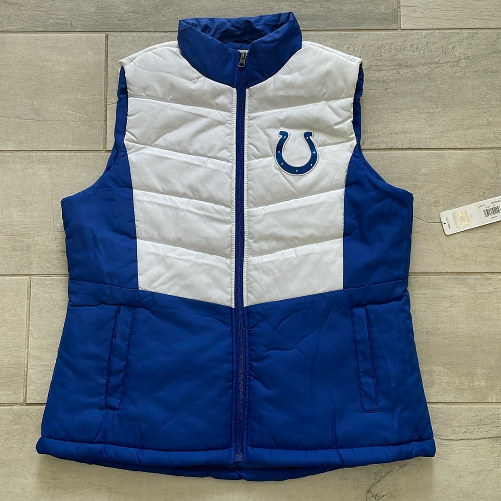 NFL Women’s Indianapolis Colts Full Zip Puffer Vest size xl nwt